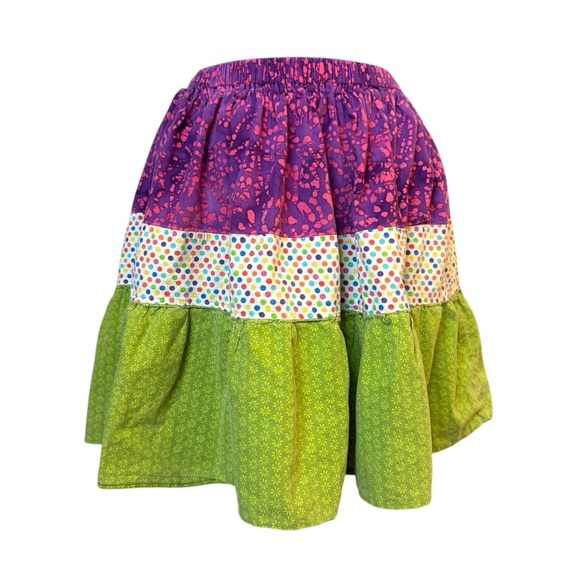 Multicolored Mini Bubble Skirt with Tiered Design for Casual Wear - Picture 6 of 10